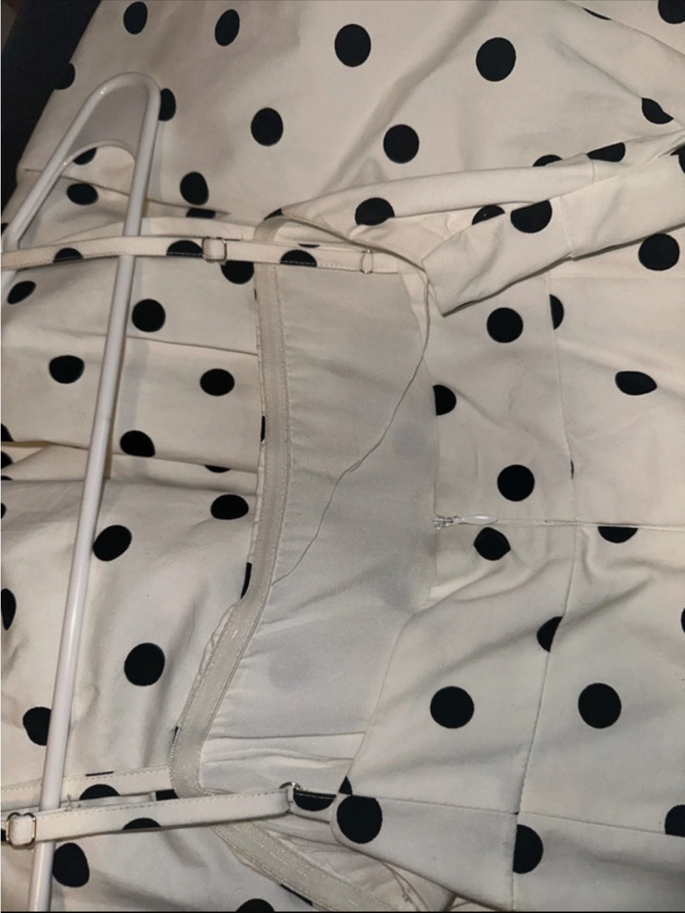 Vintage White Dress with Black Polka Dots - Picture 5 of 8